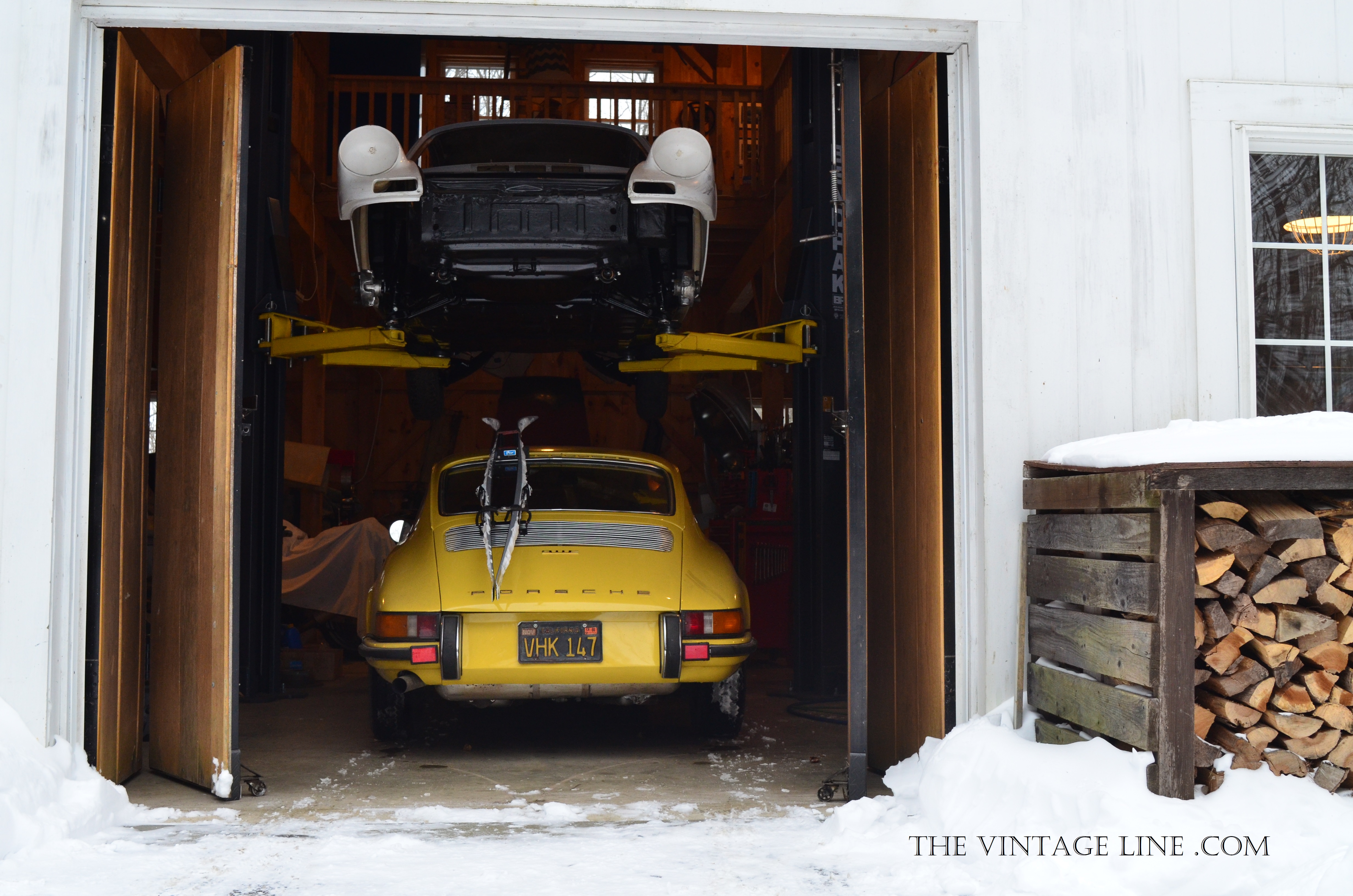 Porsche 911e ski rack